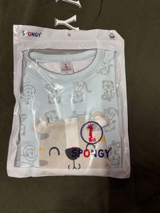 Cute Spongy Baby T-shirt with Animal Print