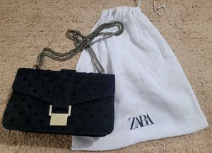 ZARA Black Polka Dot bag