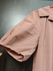 Pink Collared Midi Dress