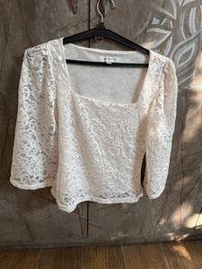 Elegant Lace Square Neck Top