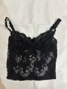 Sheer Black Lace Cami &amp; Skirt Set