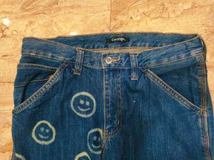 Custom Smiley Face George Denim Jeans
