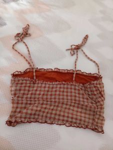 Plaid Smocked Crop Top