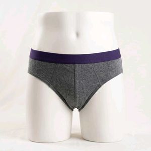 Men's Grey❤️‍🔥 Briefs with Purple Waistband