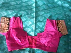 GentlyUsed BeautifulCyanEmbroidered Saree+Blouse
