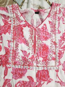 Pink Floral Kurta Set
