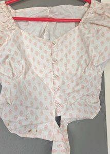 Cute Pink Patterned Crop Top