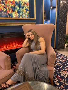 Elegant Embellished Grey Gown