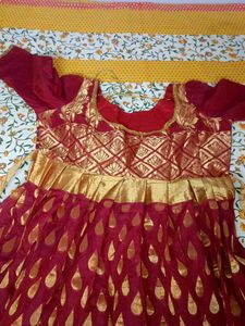 Attractive Red Ethnic Gown