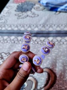 Sparkling Purple &amp; Pearl Bangles