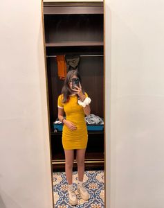 Forever 21 Yellow Graphic T-Shirt Dress