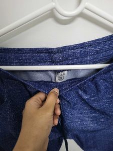 Men's Blue Textured Joggers