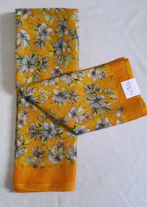 yellow Color Floral Print Saree