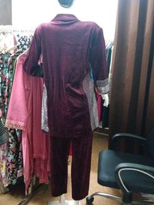 Party Wear Elegant Velvet Coord Set