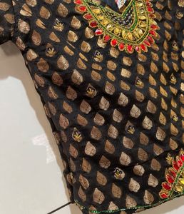 black and gold festive choli