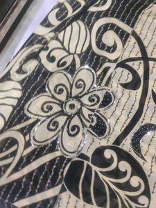 Elegant Saree with Floral Design cream and black