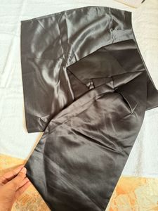 Black satin skirt