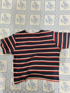 Striped V-Neck Cropped Top