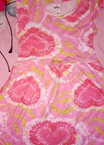 Cute Pink Tie-Dye Heart Dress