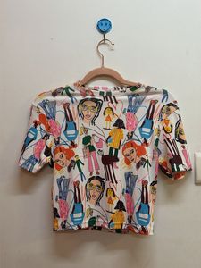 Graphic Print Cropped T-Shirt