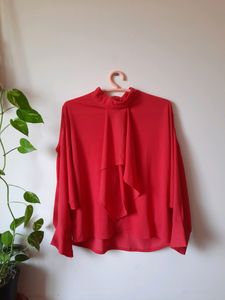 Classic Red Cold shoulder Top