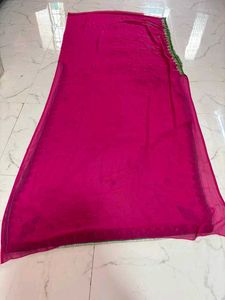 beutifull magenda Pink handwork saree