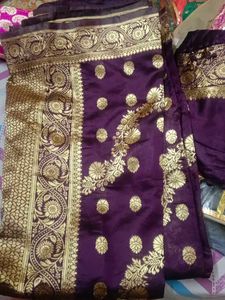 Elegant Purple Banarasi Silk Saree