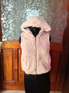 Fuzzy Hooded Fleece Vest