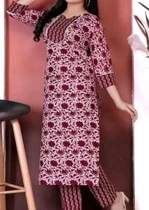 Elegant Floral Print Kurta
