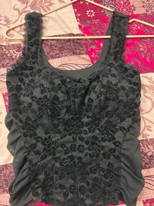 black lace bralet top