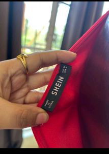 Elegant Red One-Shoulder Puff Sleeve Dress