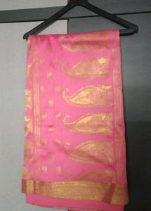 Elegant Pink Banarasi Silk Saree