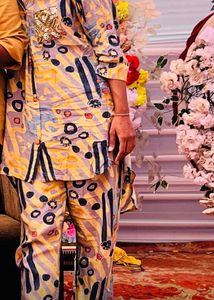 kurta set handwork Embellished Pocket and collar