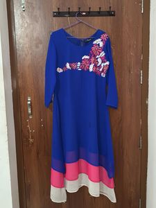 floral blue kurta