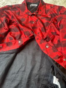 Y2K Bape Red Camo Coach Jacket