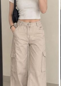 Cream Cargo Pants