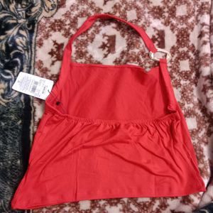 XXL size Red Halter Crop Top