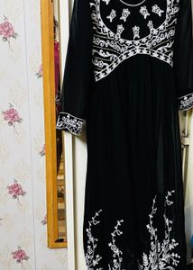 Elegant Black Embroidered Gown