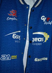 *Sale* Unisex Blue Graphic Print Varsity Jacket