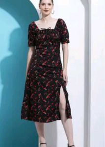 Chic Floral Print Midi Dress