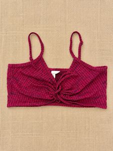 H&M Knit Twist Front Crinkle Stretch Bralette Top