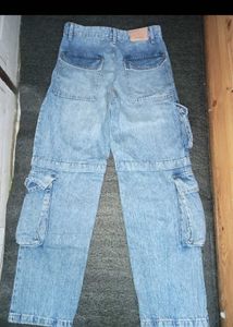 🚨saleBershka Denim Blue Cargo Jeans