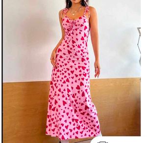 Heart Print long Dress