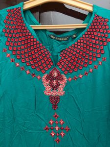 Embroidered Teal Kurta