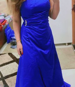 off shoulder Stunning Royal Blue Gown