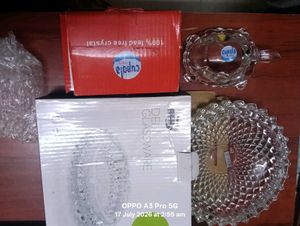 Crystal Glass Turtle set showpiece