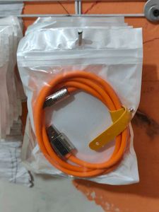 Orange Silicone USB to Type-C Charging Cable with