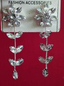 Sparkling Flower Drop Earrings