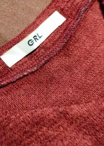 Rust Color Woollen Top For Girls