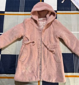 Chic Pink peachy Hooded Jacket